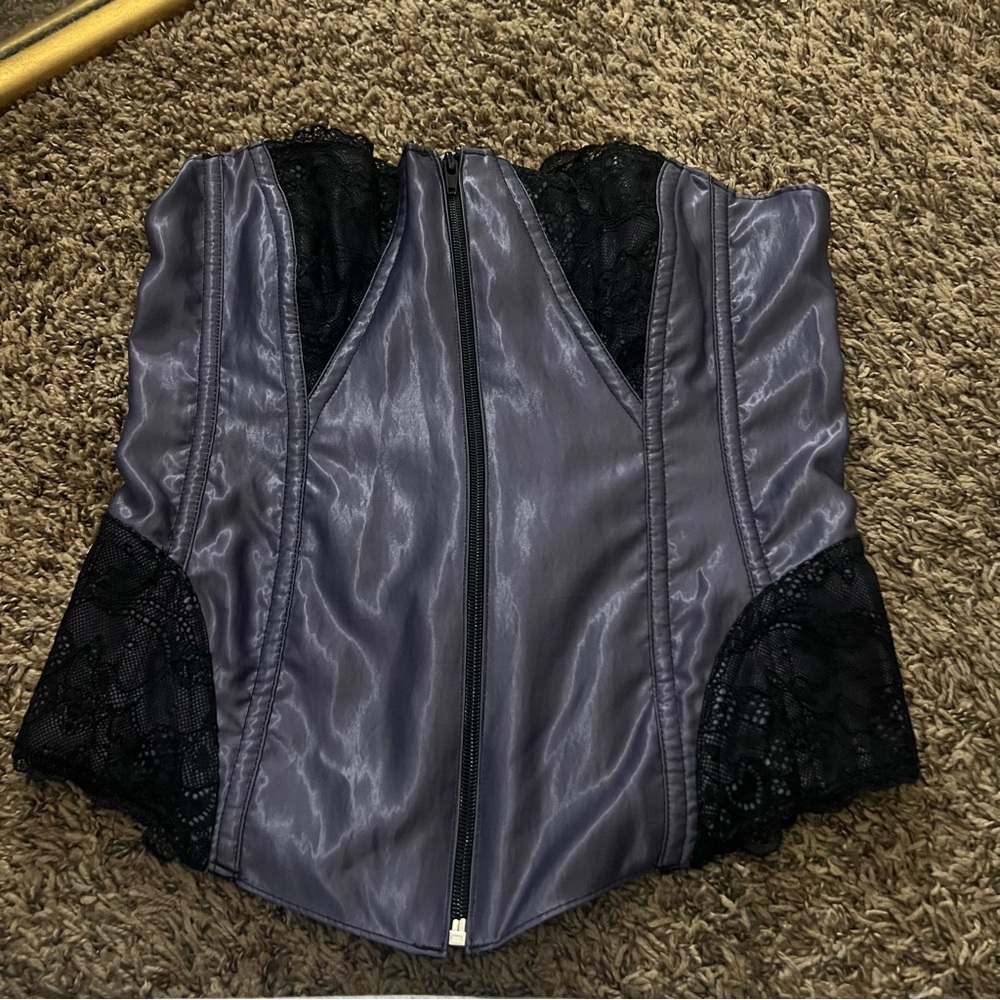 Sleek Black and Purple Lace Bandeau